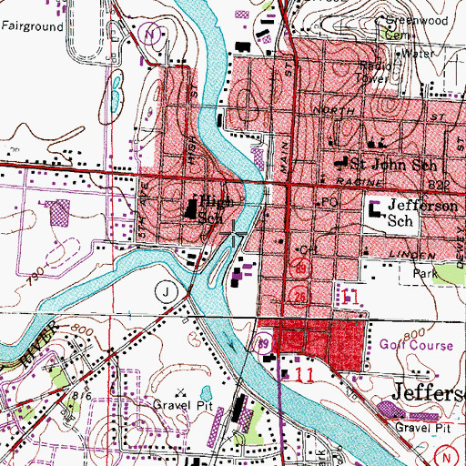 Topographic Map of 1074 Reservoir, WI