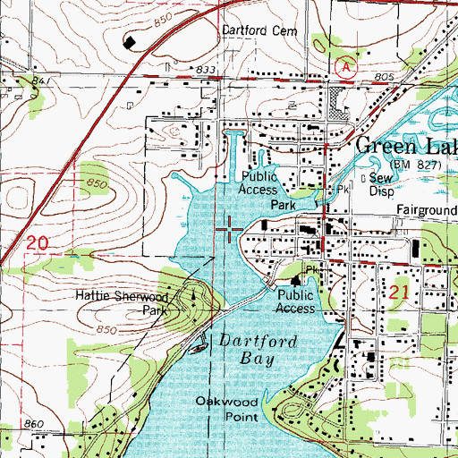 Topographic Map of Green Lake 115, WI