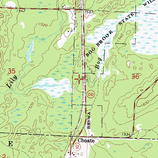 Topographic Map of Bog Brook 2WP1571 Dam, WI
