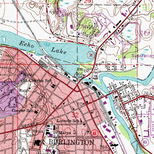 Topographic Map of Burlington 2WP311 Dam, WI