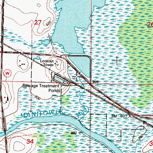 Topographic Map of Collins Marsh 2WP1976 Dam, WI