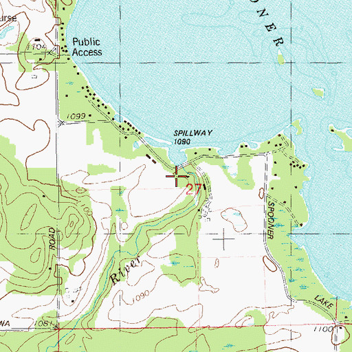 Topographic Map of Spooner Lake WP 349 Dam, WI