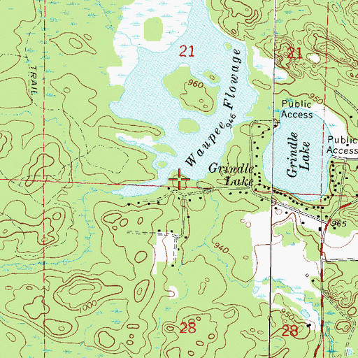 Topographic Map of Grindle Dam, WI