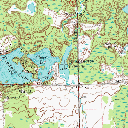 Topographic Map of Washington Flowage, WI