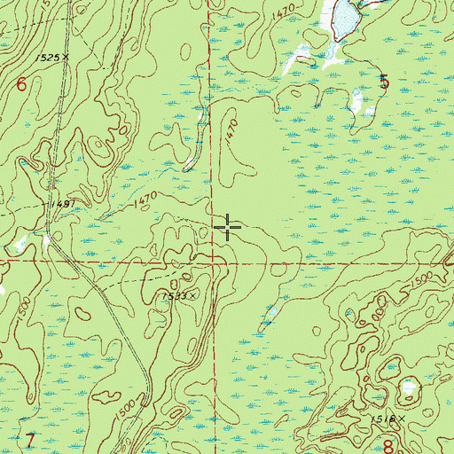 Topographic Map of North and South Turtle Lakes 25, WI