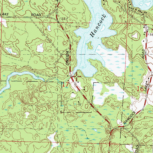 Topographic Map of Hancock Lake Dam, WI