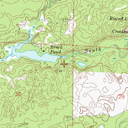 Topographic Map of Brock Pond 34, WI