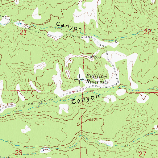 Topographic Map of Sullivan Reservoir, CO