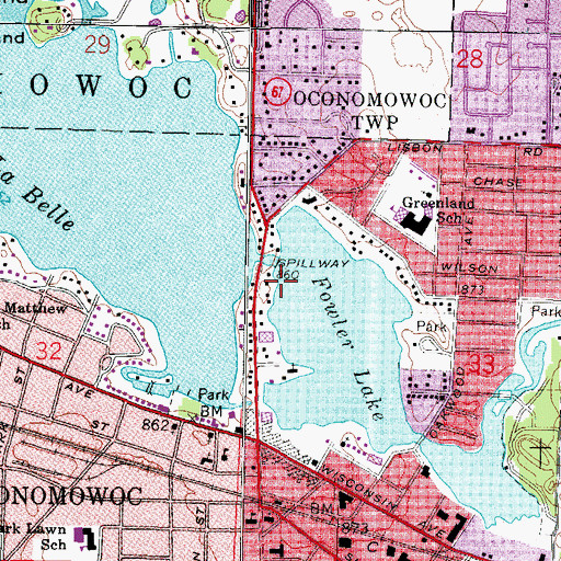 Topographic Map of Peacock Dam, WI