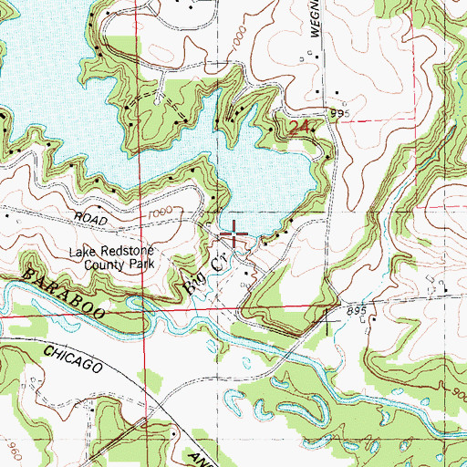 Topographic Map of Lake Redstone 2WP1970 Dam, WI