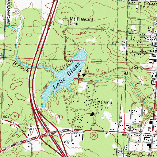 Topographic Map of Dells Manor Dam, WI