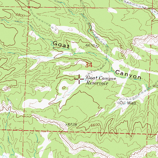 Topographic Map of Goat Canyon Reservoir, CO