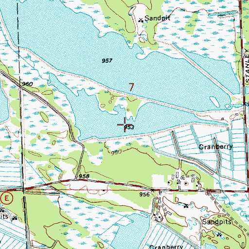 Topographic Map of Potter Dam, WI