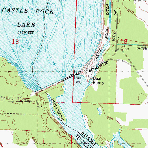 Topographic Map of Castle Rock 2WP724 Dam, WI