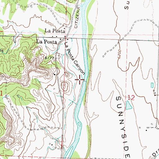 Topographic Map of La Posta Canyon, CO
