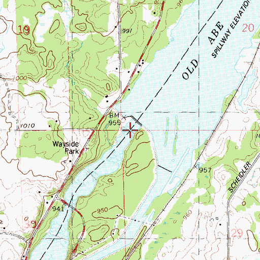 Topographic Map of Jim Falls 2WP426 Dam, WI
