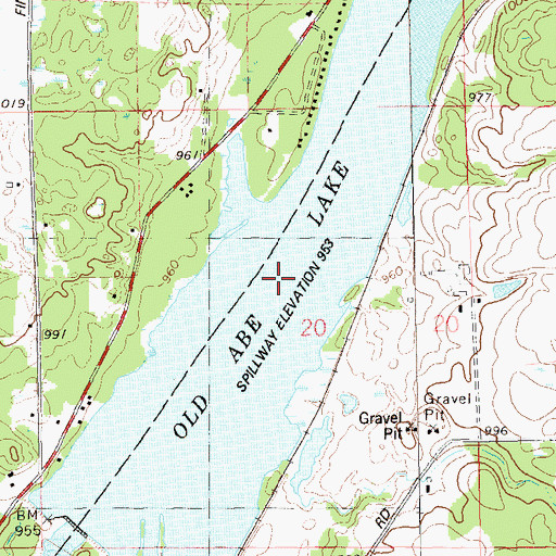 Topographic Map of Old Abe Lake, WI