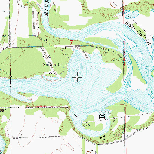 Topographic Map of Tainter Lake 1667, WI
