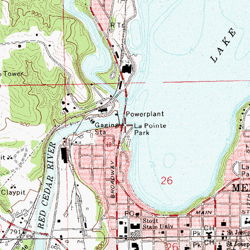 Topographic Map of Menomonie 2WP983 Dam, WI
