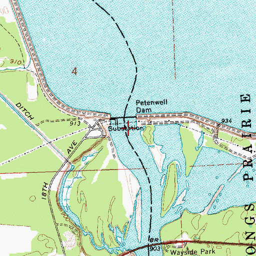 Topographic Map of Petenwell Flowage 5879, WI
