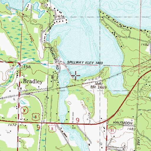 Topographic Map of Rice 1907C335 Dam, WI