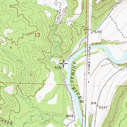 Topographic Map of Basin Creek, CO