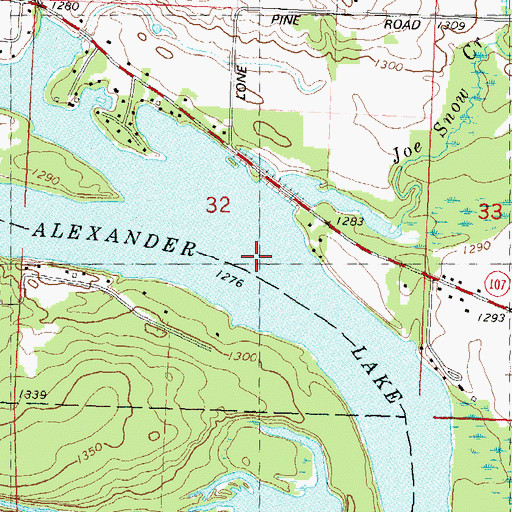 Topographic Map of Alexander Lake, WI