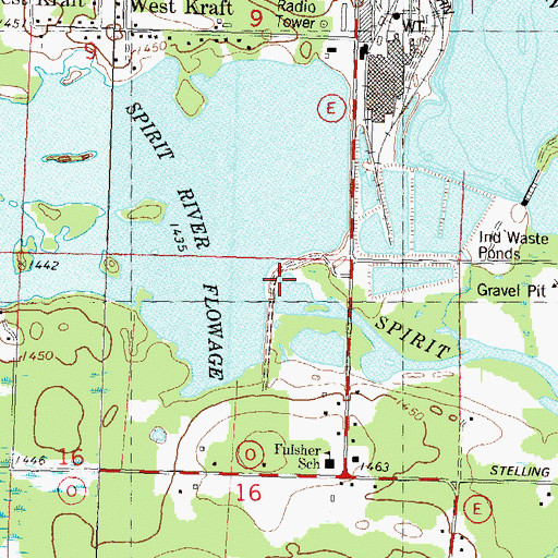 Topographic Map of Spirit River Flowage 174, WI