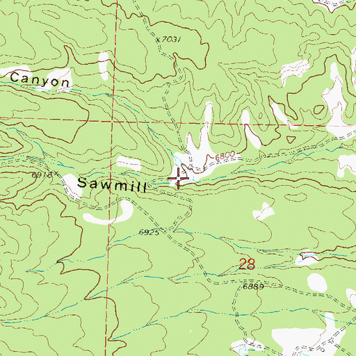 Topographic Map of Mud Springs Canyon, CO