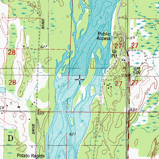 Topographic Map of Bagley Flowage 1061, WI