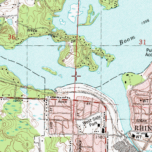 Topographic Map of Boom Lake, WI