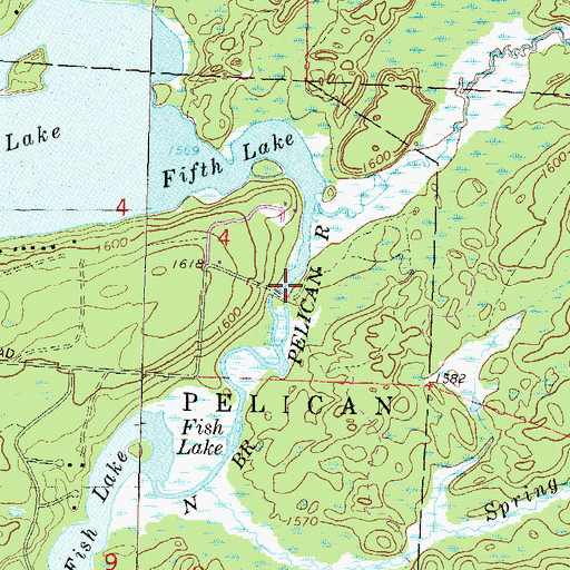 Topographic Map of North Pelican Reservoir 71, WI