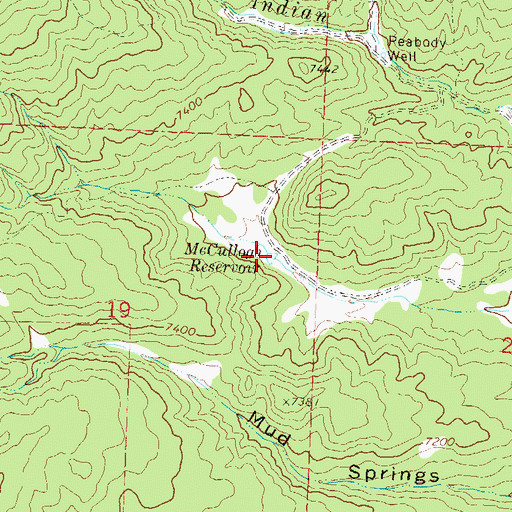 Topographic Map of McCullogh Reservoir, CO