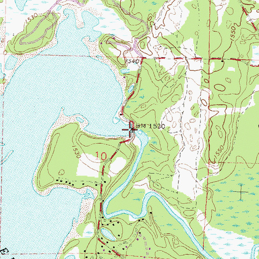 Topographic Map of Willow River Reservoir 2WP50 Dam, WI