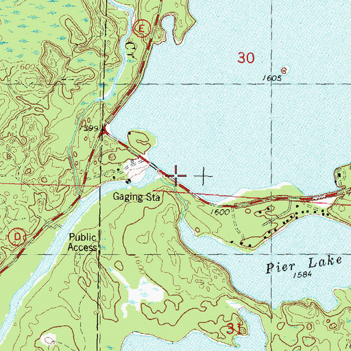 Topographic Map of Rainbow Reservoir 2WP185 Dam, WI