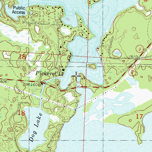 Topographic Map of Pickerel Control 2WP185 Dam, WI