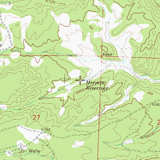 Topographic Map of Herrera Reservoir, CO
