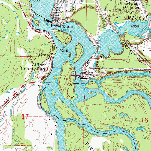 Topographic Map of Whiting Plover 2WP843 Dam, WI