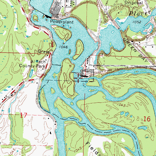 Topographic Map of Wisconsin River Flowage Number 1 51, WI