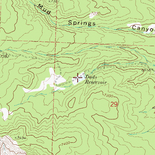 Topographic Map of Dads Reservoir, CO