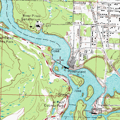 Topographic Map of Wisconsin River Flowage Number 2 49, WI