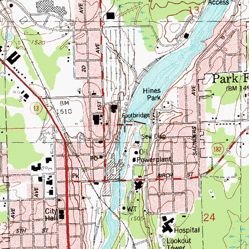 Topographic Map of Upper Hydro Dam, WI