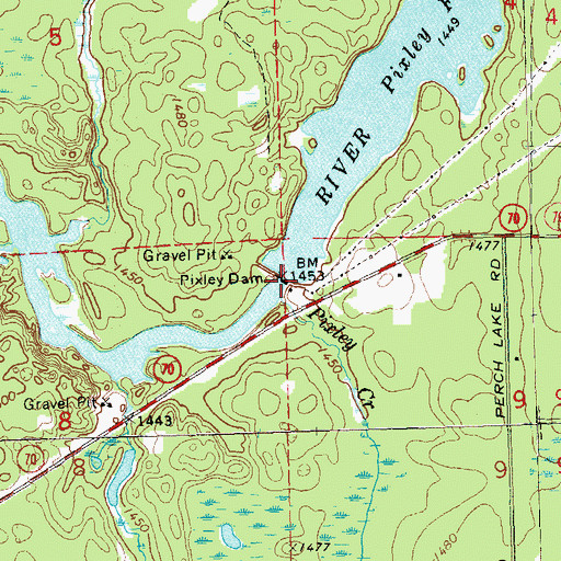 Topographic Map of Pixley WP61 Dam, WI