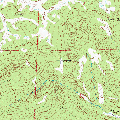 Topographic Map of West Gap, CO