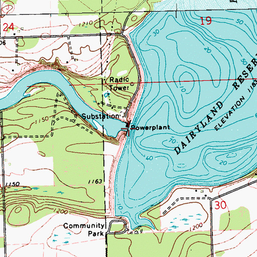 Topographic Map of Flambeau 2WP683 Dam, WI