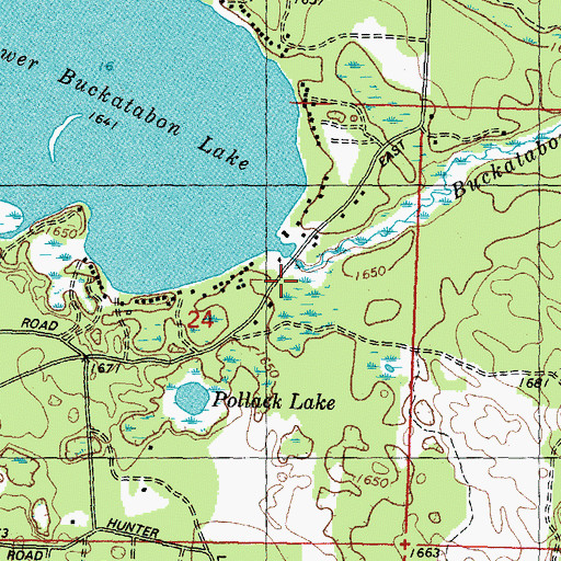 Topographic Map of Buckatahpon 1909c361 Dam, WI