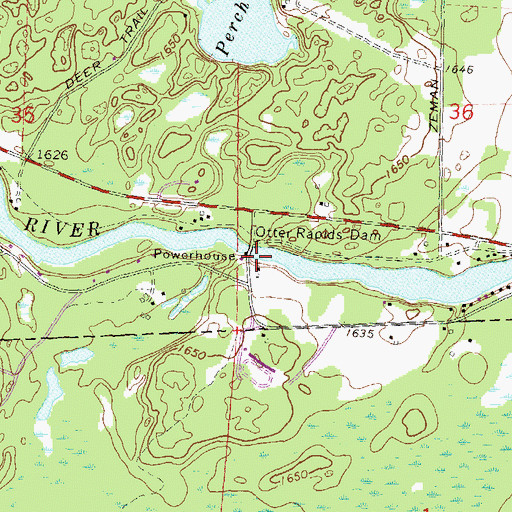 Topographic Map of Otter Rapids 1905c483 Dam, WI
