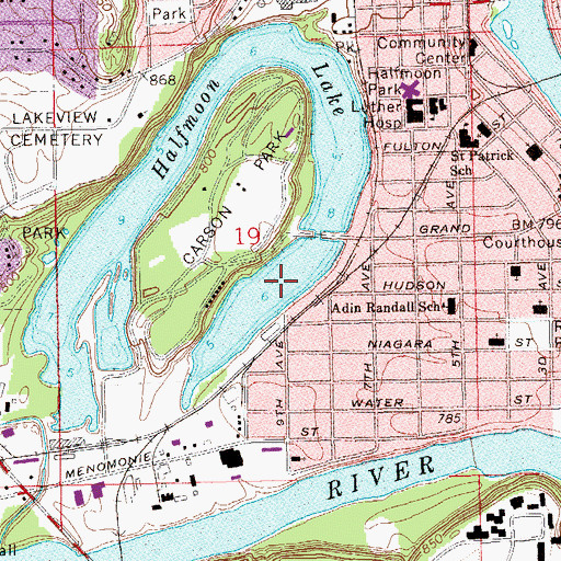 Topographic Map of Half Moon Lake 2.54, WI