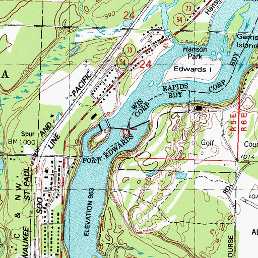 Topographic Map of Centralia 1887C29 Dam, WI