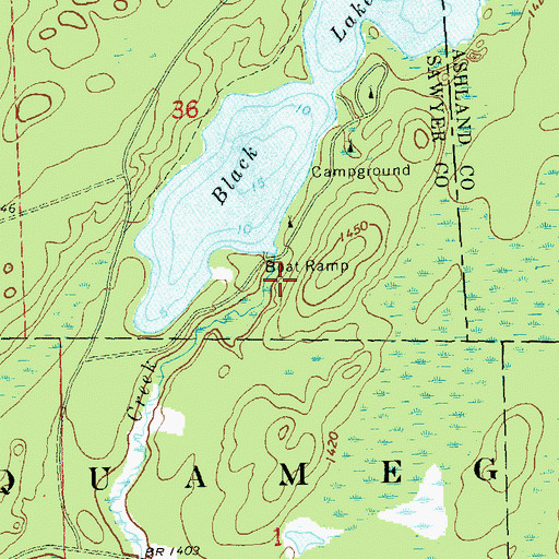 Topographic Map of Black Lake 4, WI